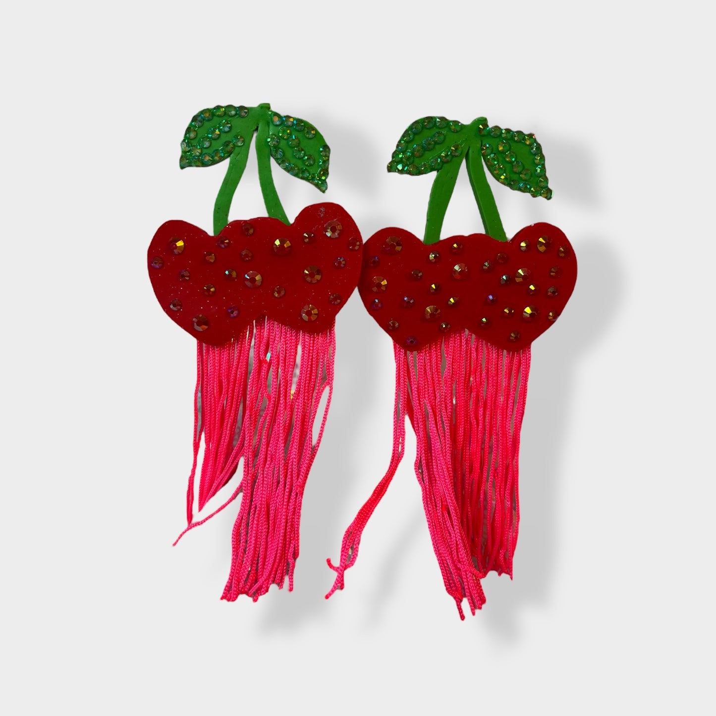 Heart cherry earrings